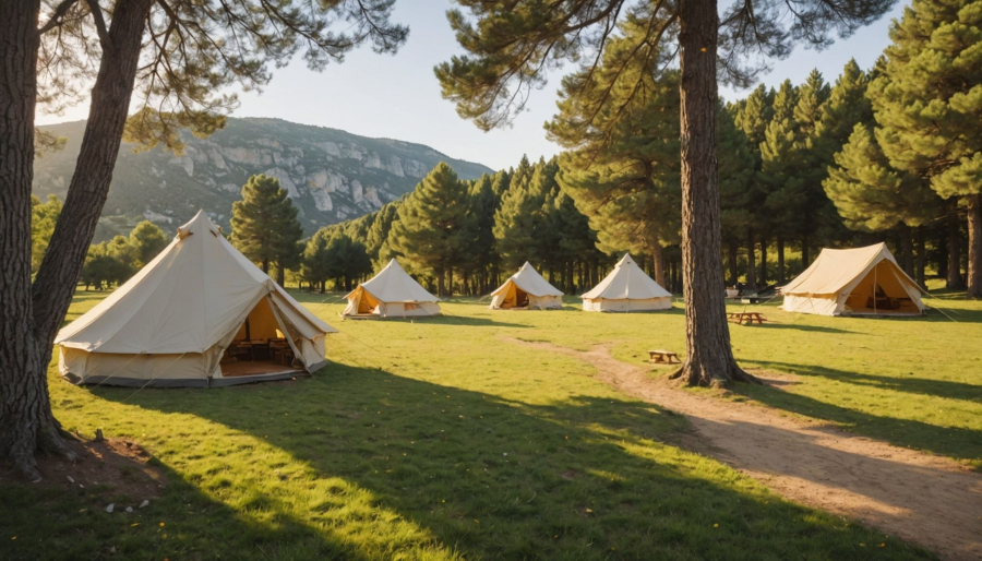 Rust en ruimte op een natuurcamping in zuid frankrijk